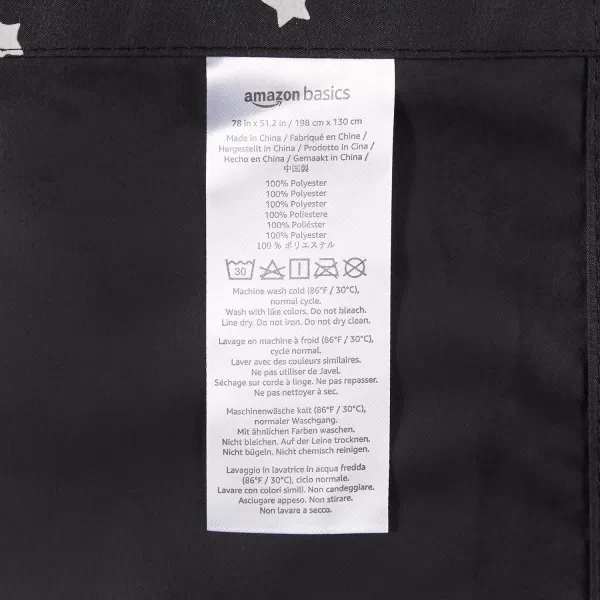 Amazon Basics Portable Window Blackout Curtain Shade with Suction Cups for Travel 2Pack 78L x 50W BlackGlow in the Dark Stars 2Pack
