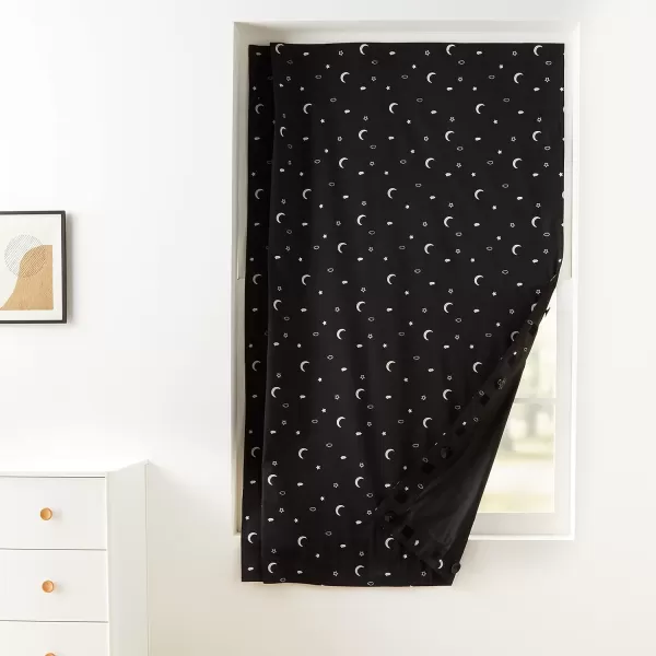 Amazon Basics Portable Window Blackout Curtain Shade with Suction Cups for Travel 2Pack 78L x 50W BlackMoon and Stars 1 Pack