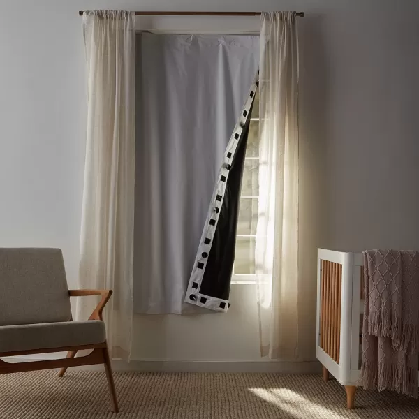 Amazon Basics Portable Window Blackout Curtain Shade with Suction Cups for Travel 2Pack 78L x 50W BlackWhite 1 Pack