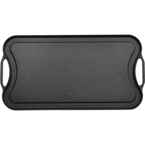 Amazon Basics PreSeasoned Cast Iron Reversible Rectangular GrillGriddle Black 20 x 1039 x 098 inchAmazon Basics PreSeasoned Cast Iron Reversible Rectangular GrillGriddle Black 20 x 1039 x 098 inch