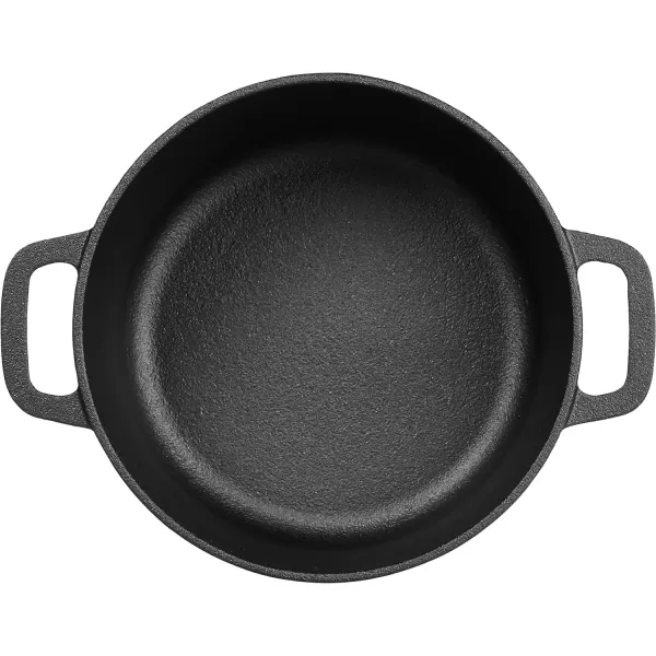 Amazon Basics PreSeasoned Cast Iron Round Dutch Oven with Dual Handles 2Quart Black2Quart
