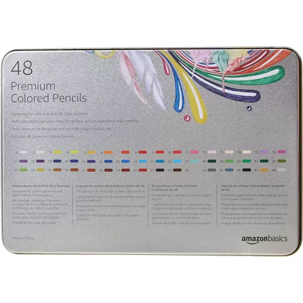 Amazon Basics Premium Colored Pencils Soft Core 24 Count Pack of 1 Multicolor48 Count Pack of 1