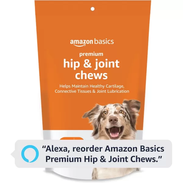 Amazon Basics Premium Dog Hip amp Joint Supplement Chews with EPA and DHA Chicken Liver Flavor 60 Count Previously Solimo120 Count Pack of 1