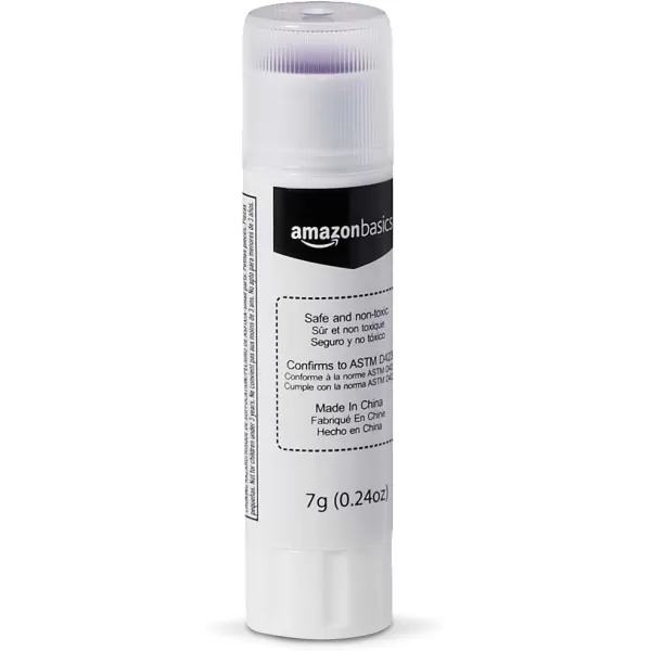 Amazon Basics Purple Washable School Glue Sticks Dries Clear 024oz Stick60PackSmall 30Pack