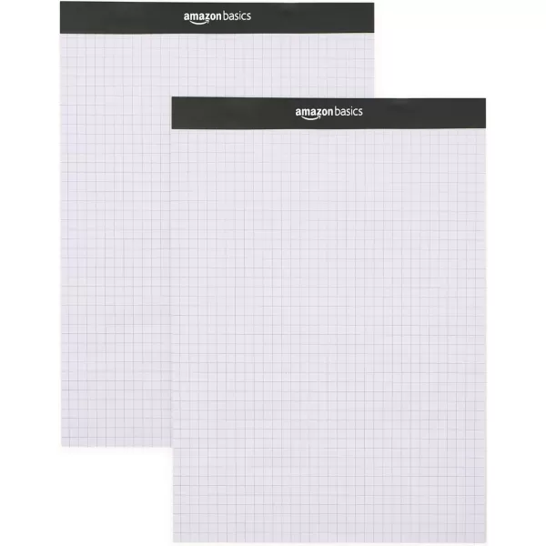 Amazon Basics QuadRuled Graph Paper Pad Pack of 2 85 Inch x 1175 Inch WhiteAmazon Basics QuadRuled Graph Paper Pad Pack of 2 85 Inch x 1175 Inch White