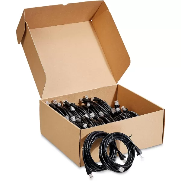 Amazon Basics RJ45nbspCat6nbspEthernetnbspPatch Cable 1Gpbs Transfer Speed GoldPlated Connectors 50 Foot For PC TV tablet router printer10 Foot 24Pack 24 Count Black