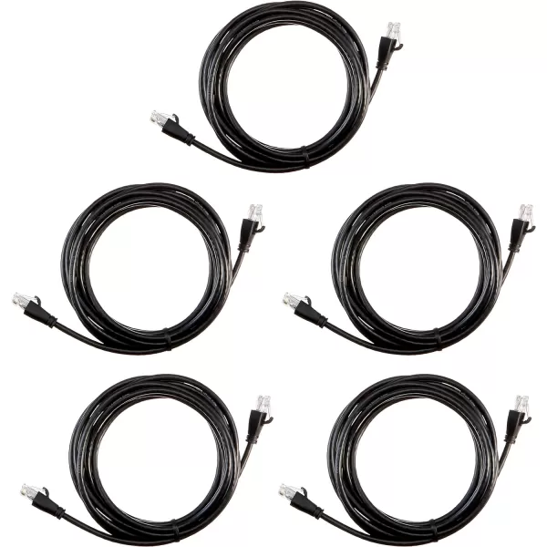 Amazon Basics RJ45nbspCat6nbspEthernetnbspPatch Cable 1Gpbs Transfer Speed GoldPlated Connectors 50 Foot For PC TV tablet router printer10 Foot 5Pack Black