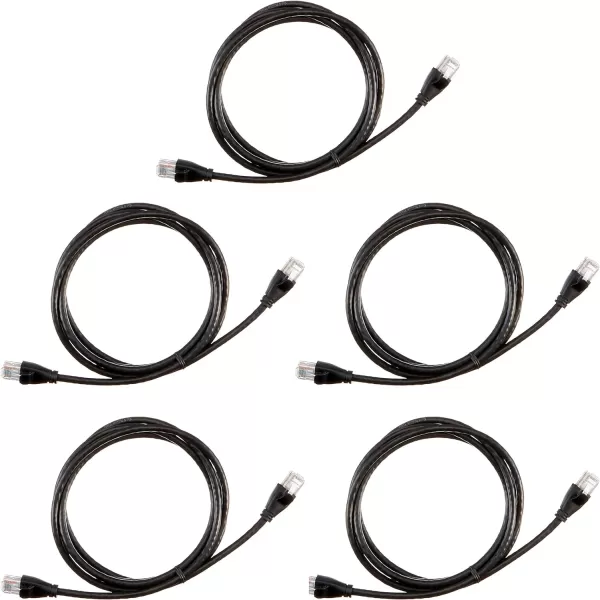 Amazon Basics RJ45nbspCat6nbspEthernetnbspPatch Cable 1Gpbs Transfer Speed GoldPlated Connectors 50 Foot For PC TV tablet router printer5 Foot 5Pack Black