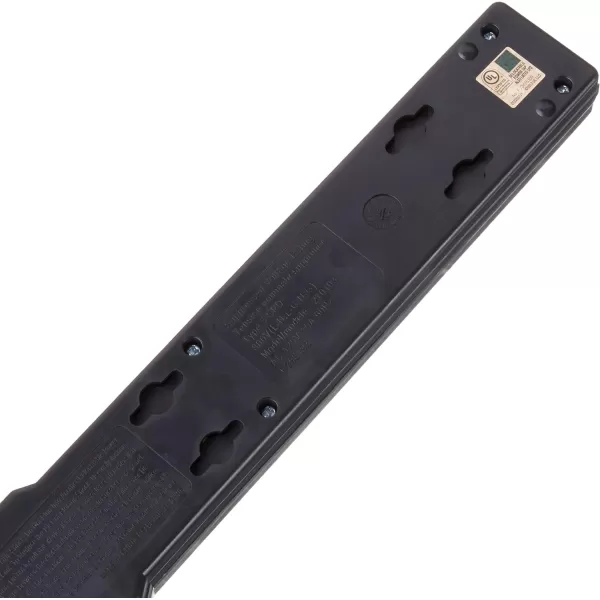 Amazon Basics Rectangular 6Outlet Surge Protector Power Strip 6Foot Long Cord 790 Joule  WhiteBlack 1Pack Strip