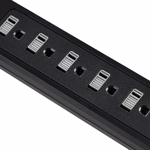 Amazon Basics Rectangular 6Outlet Surge Protector Power Strip with 2 USB Ports  1000 Joule Black 6 ftBlack