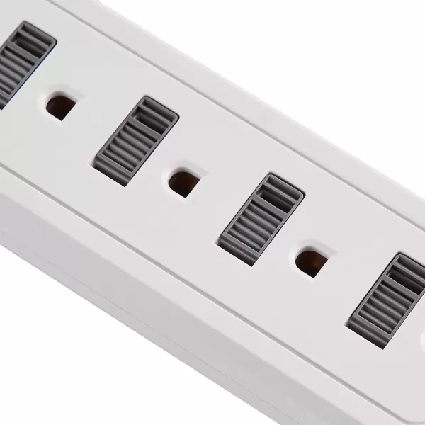 Amazon Basics Rectangular 6Outlet Surge Protector Power Strip with 2 USB Ports  1000 Joule Black 6 ftWhite