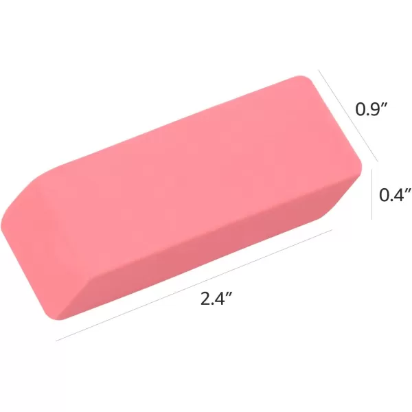 Amazon Basics Rectangular Eraser 24 Count Pink12 count