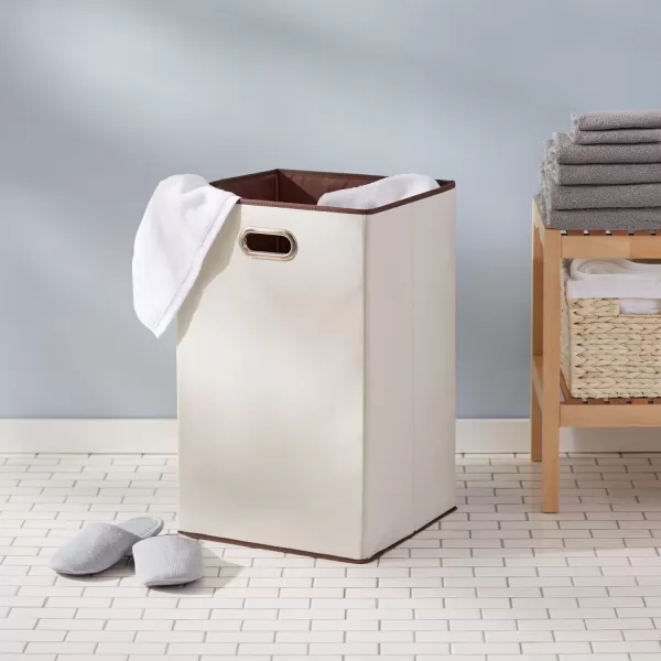 Amazon Basics Rectangular Foldable Laundry Basket Hamper BeigeBrownAmazon Basics Rectangular Foldable Laundry Basket Hamper BeigeBrown