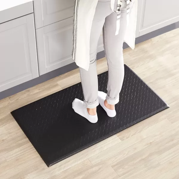 Amazon Basics Rectangular NonslipStain Anti Fatigue Standing Comfort Mat for Home and Office 20 x 36 Inch BlackBlack 5Pack Mat