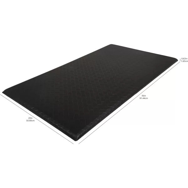 Amazon Basics Rectangular NonslipStain Anti Fatigue Standing Comfort Mat for Home and Office 20 x 36 Inch BlackBlack 5Pack Mat