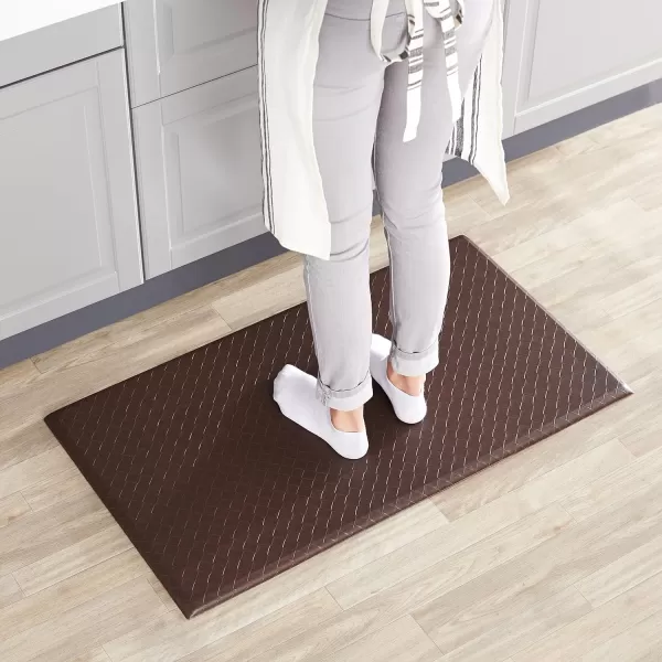Amazon Basics Rectangular NonslipStain Anti Fatigue Standing Comfort Mat for Home and Office 20 x 36 Inch BlackDark Brown 1Pack Mat