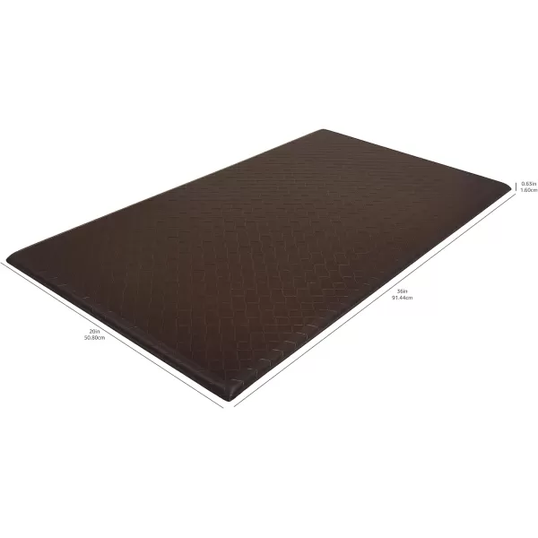 Amazon Basics Rectangular NonslipStain Anti Fatigue Standing Comfort Mat for Home and Office 20 x 36 Inch BlackDark Brown 1Pack Mat