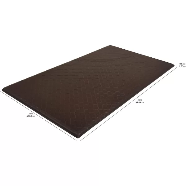 Amazon Basics Rectangular NonslipStain Anti Fatigue Standing Comfort Mat for Home and Office 20 x 36 Inch BlackDark Brown 5Pack Mat