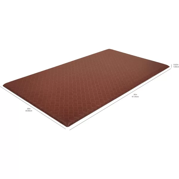 Amazon Basics Rectangular NonslipStain Anti Fatigue Standing Comfort Mat for Home and Office 20 x 36 Inch BlackLight Brown 1Pack Mat