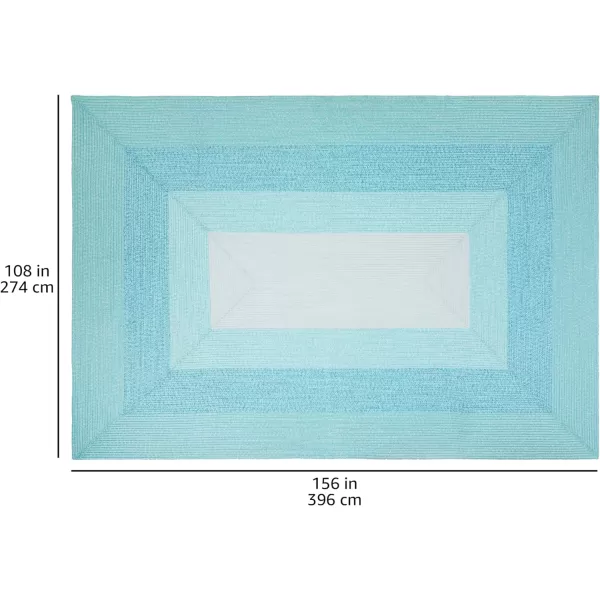 Amazon Basics Rectangular Outdoor Rug For Patio and Balcony TwoTone Grey 13 ft L x 9 ft WGradient Blue