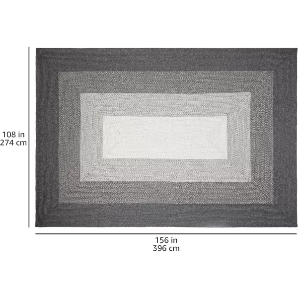 Amazon Basics Rectangular Outdoor Rug For Patio and Balcony TwoTone Grey 13 ft L x 9 ft WGradient Grey