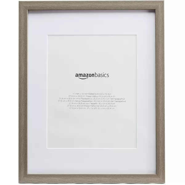 Amazon Basics Rectangular Photo Picture Frame 11 x 14 or 8 x 10 with mat Pack of 2 Gold 1228 x 1518 inches11 x 14 or 8 x 10 Barnwood