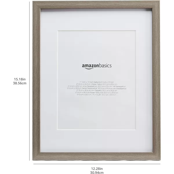 Amazon Basics Rectangular Photo Picture Frame 11 x 14 or 8 x 10 with mat Pack of 2 Gold 1228 x 1518 inches11 x 14 or 8 x 10 Barnwood