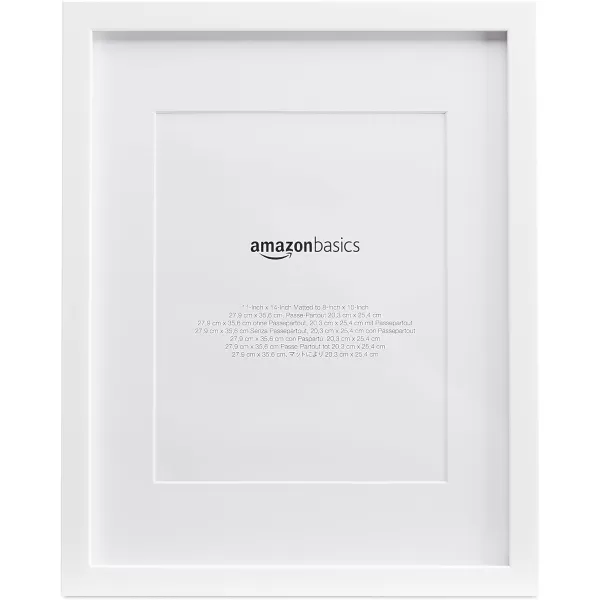 Amazon Basics Rectangular Photo Picture Frame 11 x 14 or 8 x 10 with mat Pack of 2 Gold 1228 x 1518 inches11 x 14 or 8 x 10 White