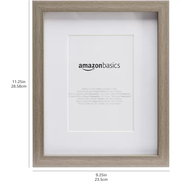 Amazon Basics Rectangular Photo Picture Frame 11 x 14 or 8 x 10 with mat Pack of 2 Gold 1228 x 1518 inches8 x 10 or 5 x 7 Barnwood