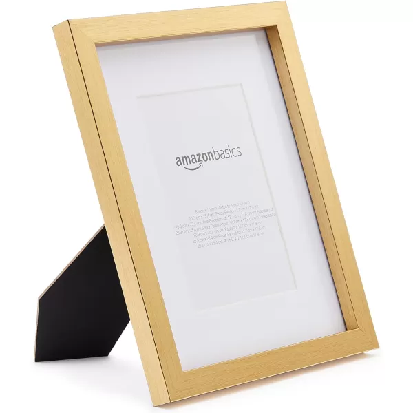 Amazon Basics Rectangular Photo Picture Frame 11 x 14 or 8 x 10 with mat Pack of 2 Gold 1228 x 1518 inches8 x 10 or 5 x 7 Gold