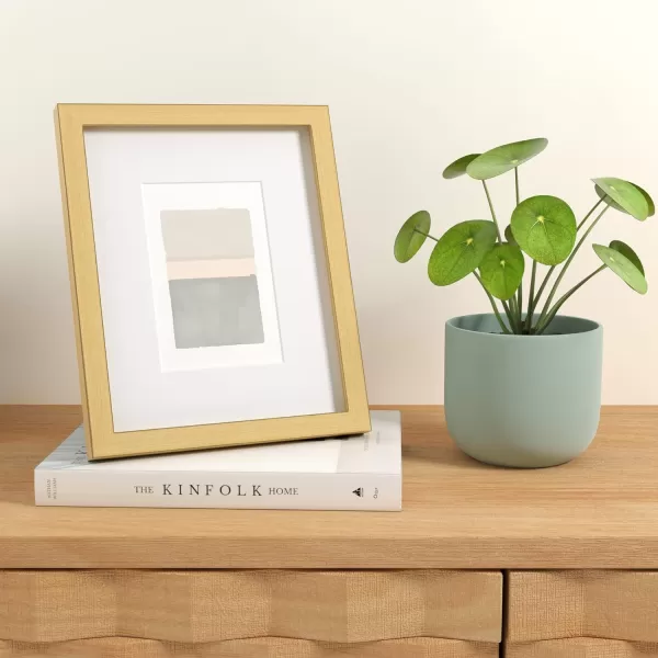 Amazon Basics Rectangular Photo Picture Frame 11 x 14 or 8 x 10 with mat Pack of 2 Gold 1228 x 1518 inches8 x 10 or 5 x 7 Gold