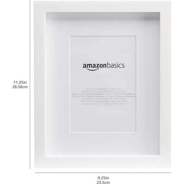 Amazon Basics Rectangular Photo Picture Frame 11 x 14 or 8 x 10 with mat Pack of 2 Gold 1228 x 1518 inches8 x 10 or 5 x 7 White