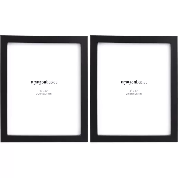 Amazon Basics Rectangular Photo Picture Frame 5 x 7 Pack of 2 BlackBlack 8 x 10