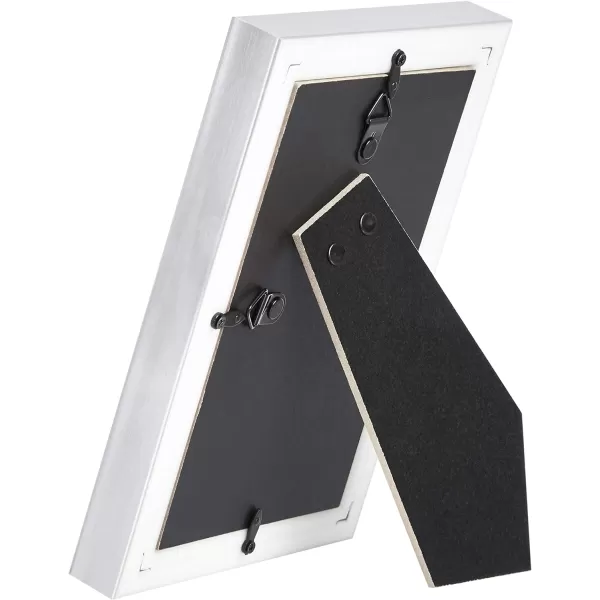 Amazon Basics Rectangular Photo Picture Frame 5 x 7 Pack of 2 BlackNickel 4 x 6