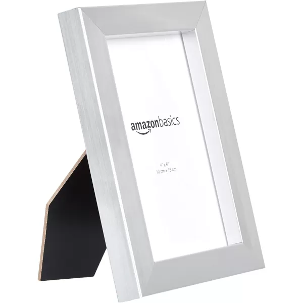 Amazon Basics Rectangular Photo Picture Frame 5 x 7 Pack of 2 BlackNickel 4 x 6