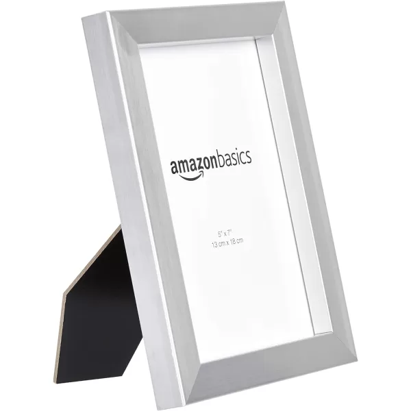 Amazon Basics Rectangular Photo Picture Frame 5 x 7 Pack of 2 BlackNickel 5 x 7