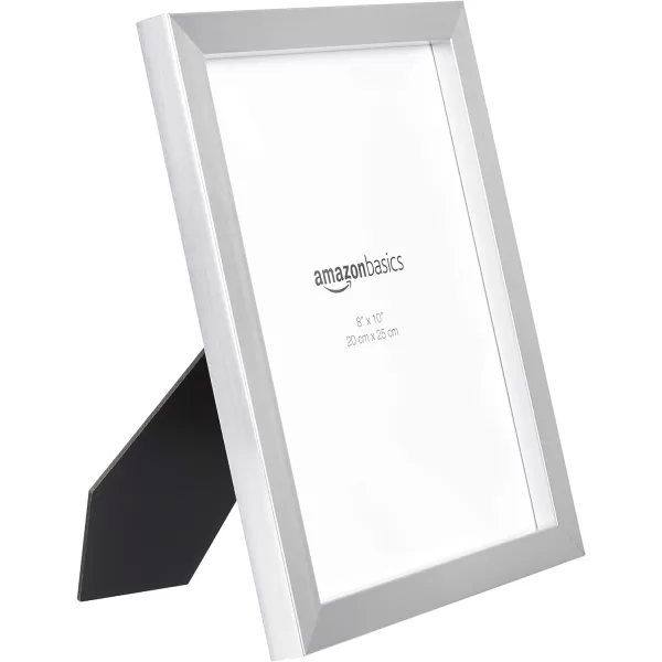 Amazon Basics Rectangular Photo Picture Frame 5 x 7 Pack of 2 BlackNickel 8 x 10
