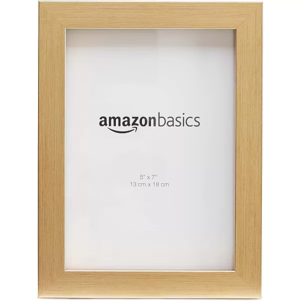 Amazon Basics Rectangular Photo Picture Frame 8 x 10 Pack of 5 Gold 92 x 112 inches5 x 7 Gold