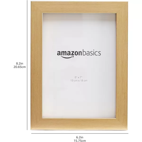 Amazon Basics Rectangular Photo Picture Frame 8 x 10 Pack of 5 Gold 92 x 112 inches5 x 7 Gold