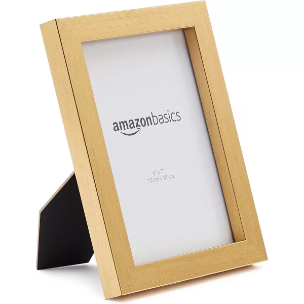 Amazon Basics Rectangular Photo Picture Frame 8 x 10 Pack of 5 Gold 92 x 112 inches5 x 7 Gold