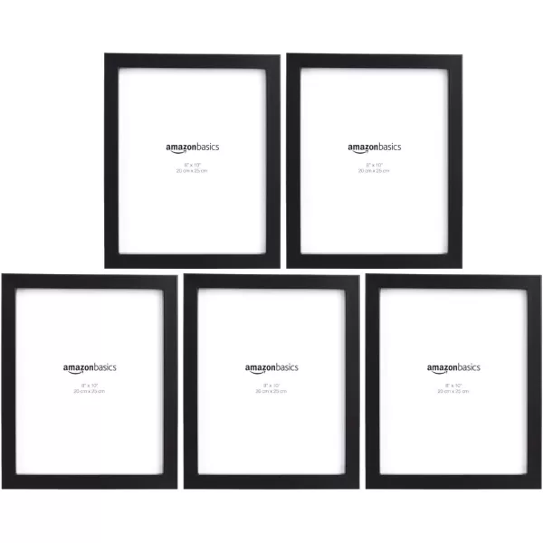 Amazon Basics Rectangular Photo Picture Frame 8 x 10 Pack of 5 Gold 92 x 112 inches8 x 10 Black