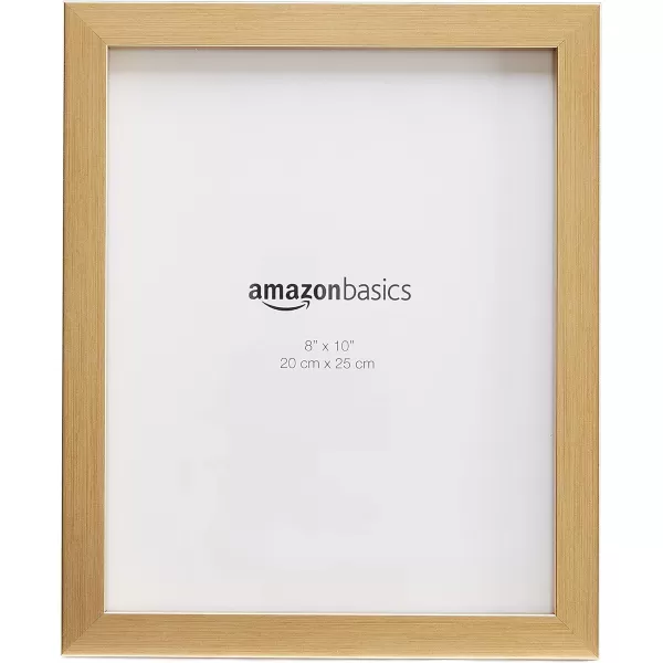 Amazon Basics Rectangular Photo Picture Frame 8 x 10 Pack of 5 Gold 92 x 112 inches8 x 10 Gold