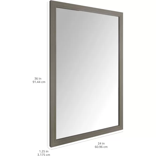 Amazon Basics Rectangular Wall Mount Mirror 24 x 36 Peaked Trim BlackBarnwood 24 x 36 Standard Trim Wall Mirror