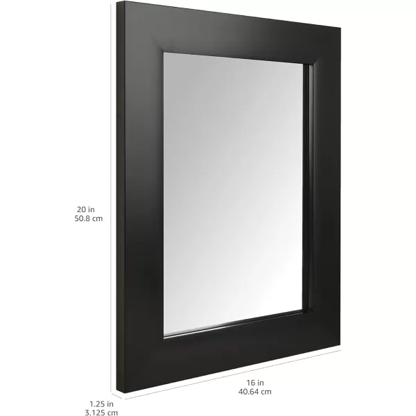 Amazon Basics Rectangular Wall Mount Mirror 24 x 36 Peaked Trim BlackBlack 16 x 20 Wide Trim Wall Mirror