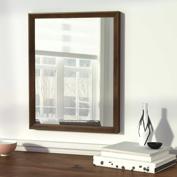 Amazon Basics Rectangular Wall Mount Mirror 24 x 36 Peaked Trim BlackWalnut 16 x 20 Peaked Wall Mirror