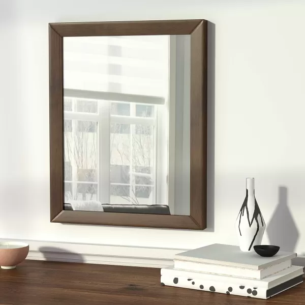 Amazon Basics Rectangular Wall Mount Mirror 24 x 36 Peaked Trim BlackWalnut 16 x 20 Standard Trim Wall Mirror