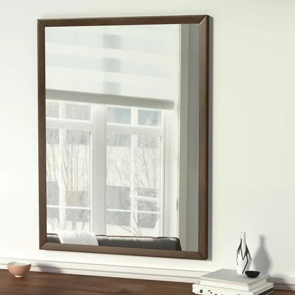 Amazon Basics Rectangular Wall Mount Mirror 24 x 36 Peaked Trim BlackWalnut 30 x 40 Standard Trim Wall Mirror