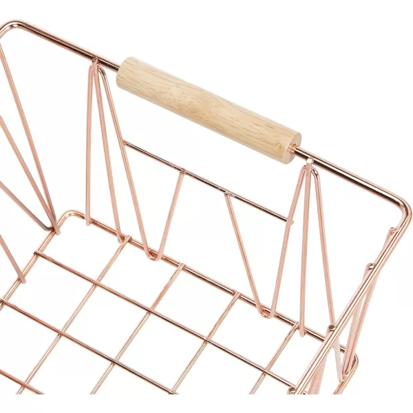 Amazon Basics Rectangular Wire Storage Baskets Set of 3 Standard BlackCopper Standard