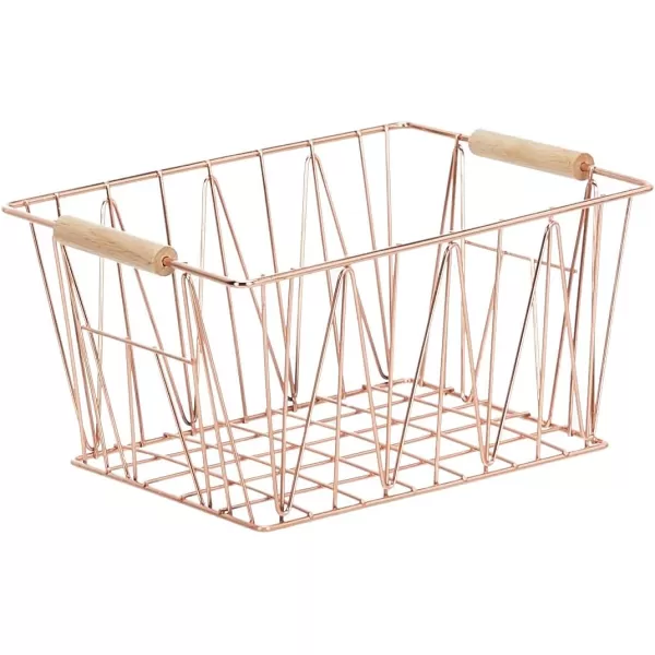 Amazon Basics Rectangular Wire Storage Baskets Set of 3 Standard BlackCopper Standard