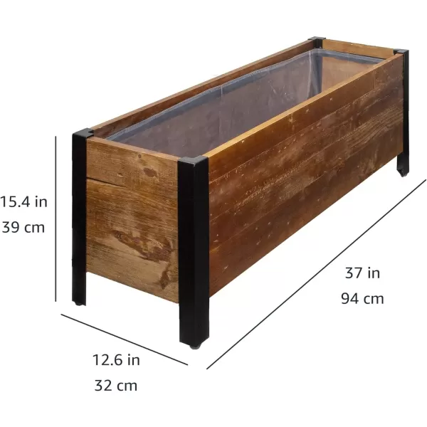 Amazon Basics Recycled Wood Rectangular Garden Planter Brown 37 x 13 x 15 Inch LxWxHAmazon Basics Recycled Wood Rectangular Garden Planter Brown 37 x 13 x 15 Inch LxWxH